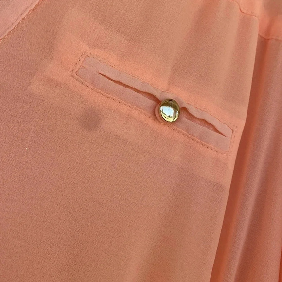 Tea & Cup Peach Chiffon Shirt Dress - Picture 9 of 12